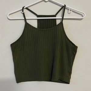 Army Green Crop Tank Top